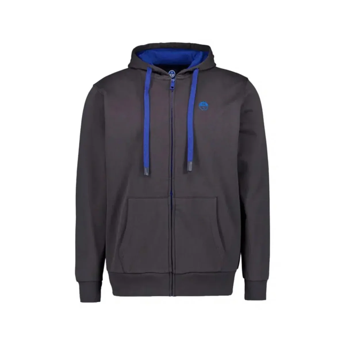 North Sails Felpa manica lunga FULL ZIP Hoodie cappuccio 691085 asfalto