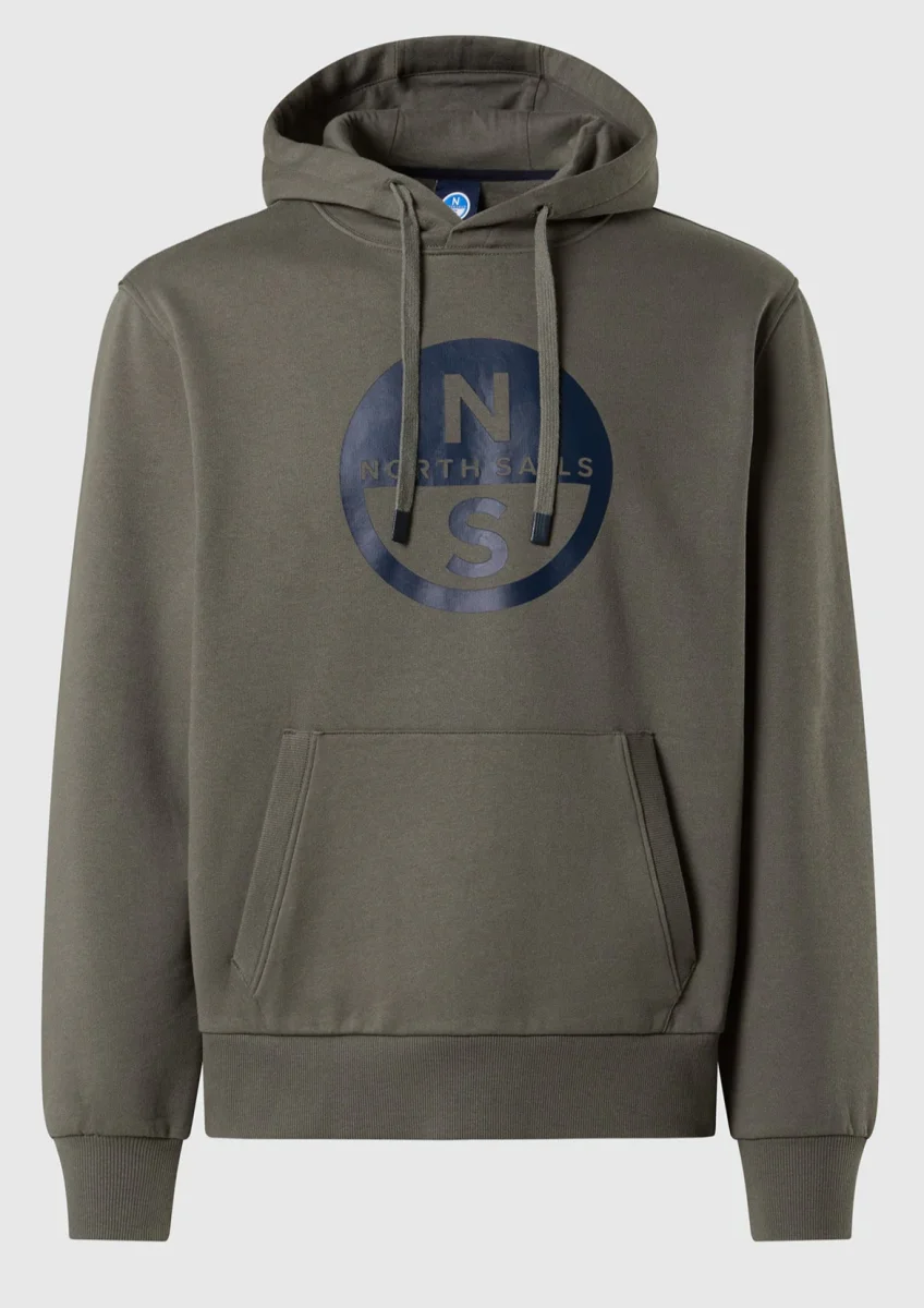 North Sails Felpa manica lunga girocollo Hoodie SWEATSHIRT Big Logo 691094 city grigio