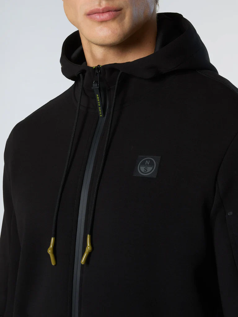 North Sails Felpa manica lunga FULL ZIP Hoodie cappuccio outdoor 691097 black - immagine 6