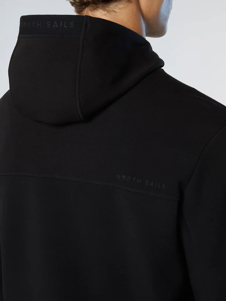 North Sails Felpa manica lunga FULL ZIP Hoodie cappuccio outdoor 691097 black - immagine 5