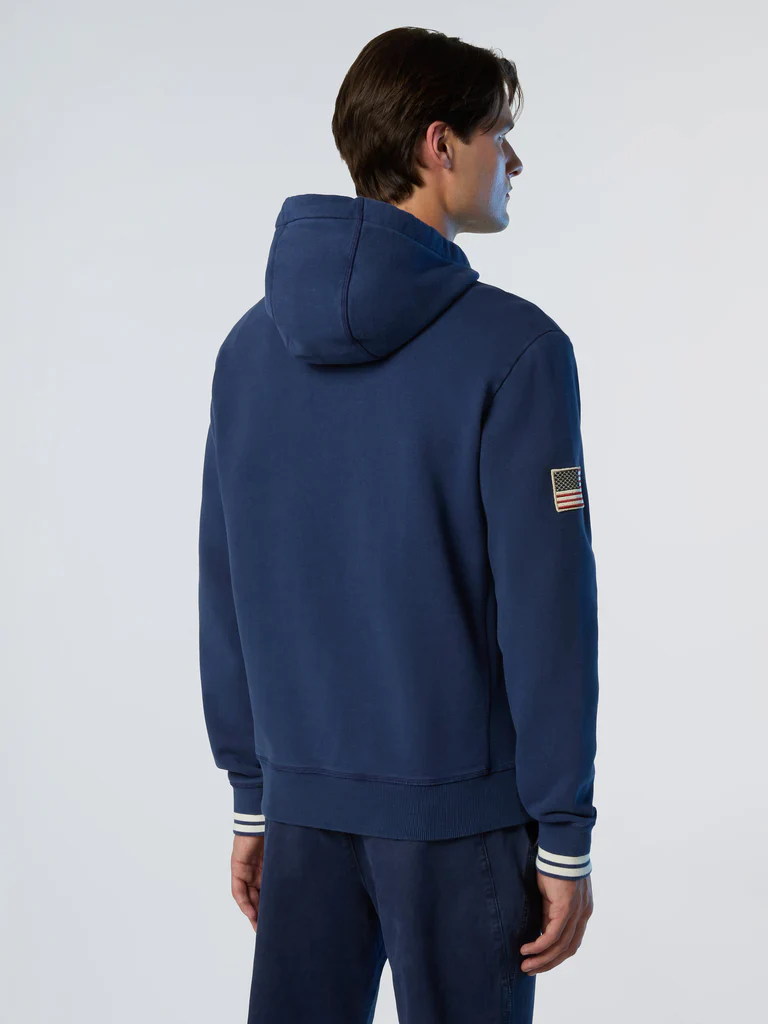 North Sails Felpa manica lunga FULL ZIP Hoodie cappuccio archivio 691125 0898 - immagine 8