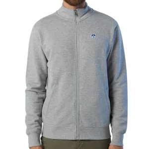 North Sails Felpa manica lunga BASIC FULL ZIP SWEATSHIRT grigio melange 691221-0926