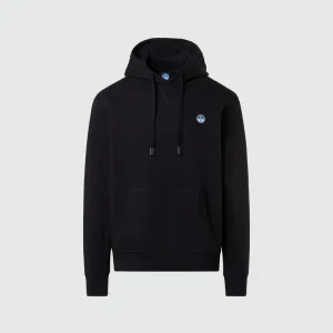 North Sails Felpa manica lunga girocollo Hoodie cappuccio e tasca frontale 691084 nero black