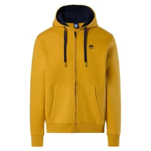 North Sails Felpa manica lunga Hoodie cappuccio full zip 691260 senape 0620
