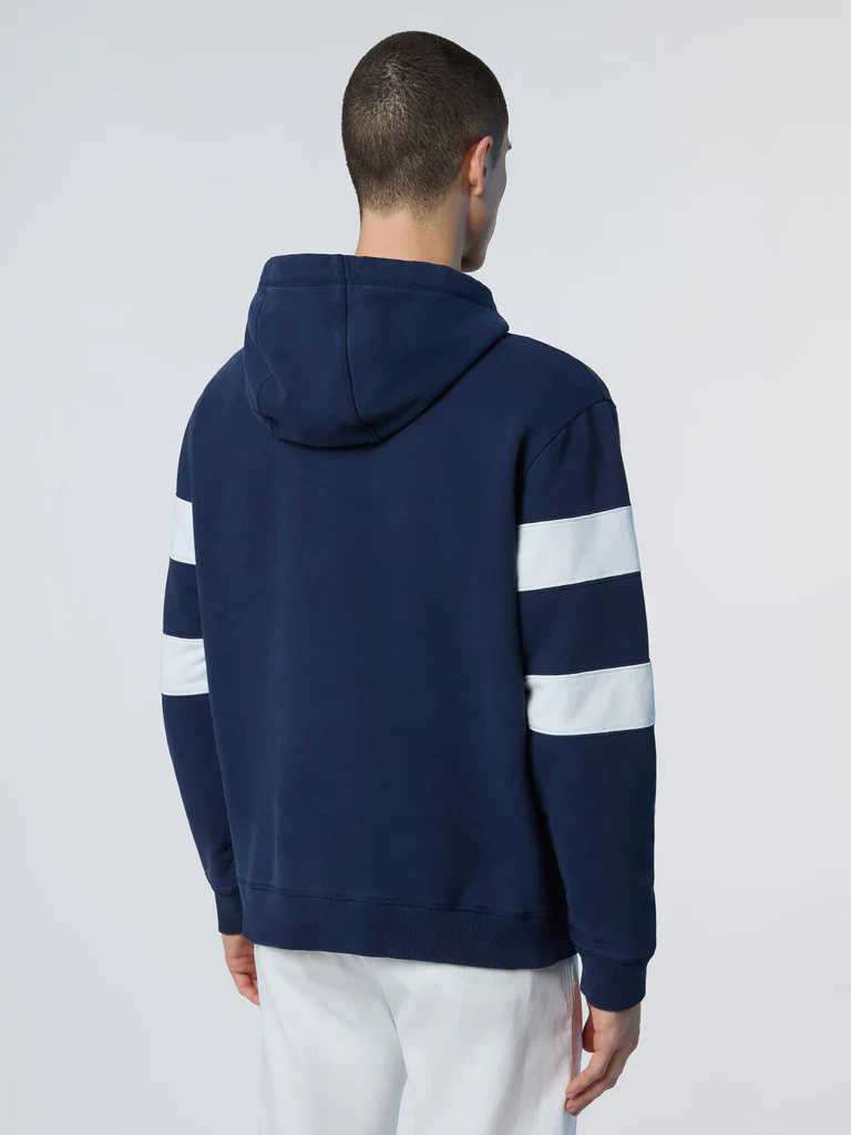North Sails Felpa manica lunga Hoodie cappuccio full zip 691280 blu navy - immagine 6
