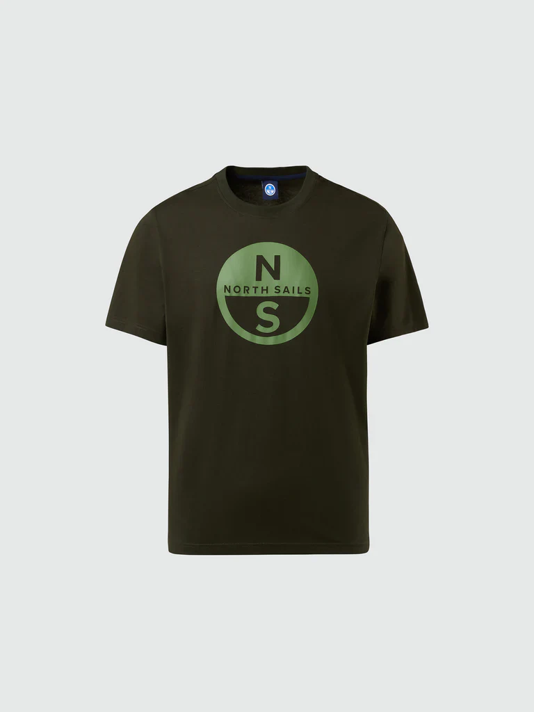 North Sails T-shirt maglia maglietta BIG LOGO cotone BIO verde 693009 - immagine 3
