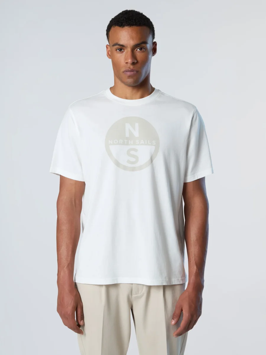 North Sails T-shirt maglia maglietta BIG LOGO cotone BIO bianca 693009 - immagine 7