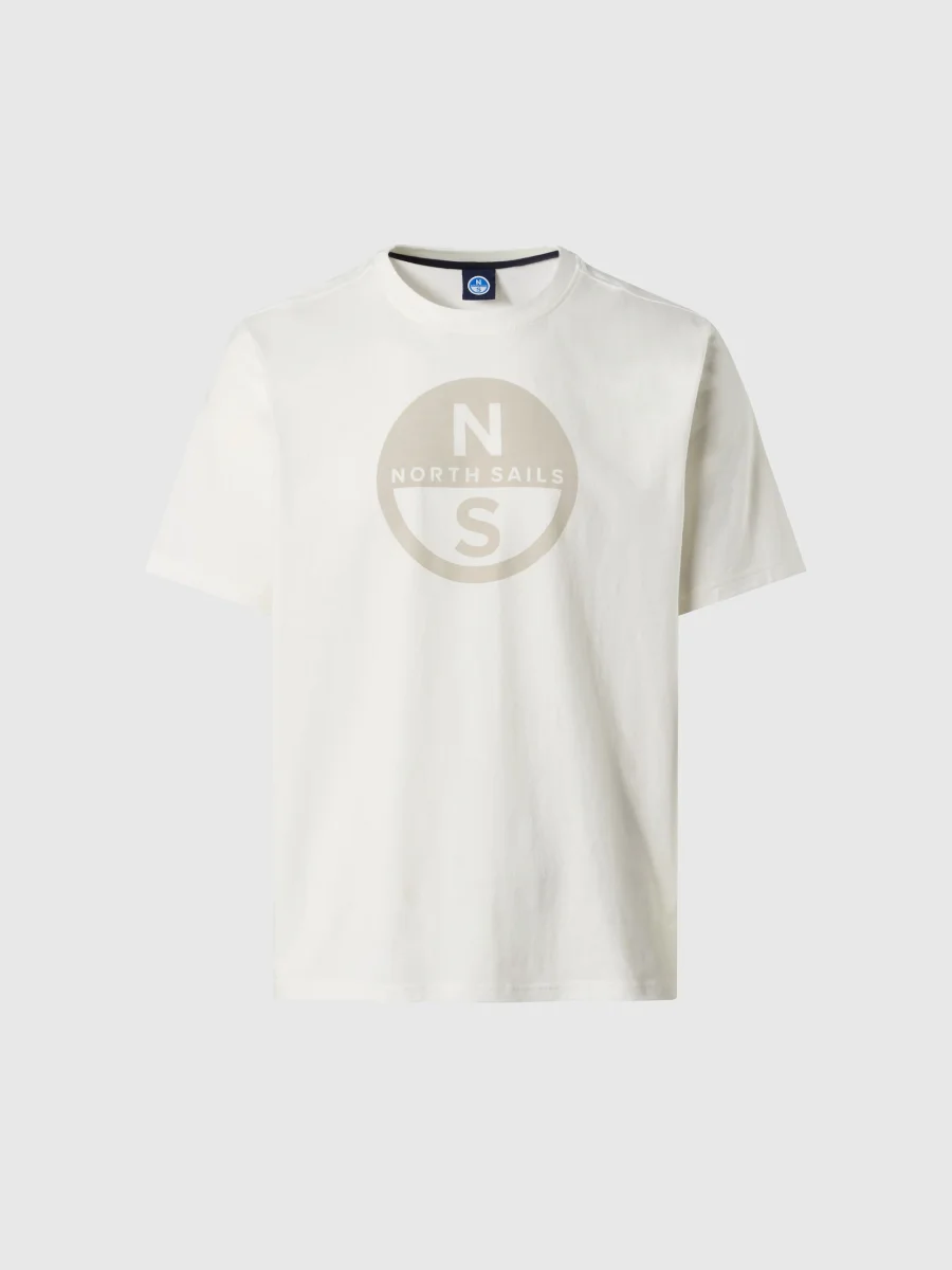 North Sails T-shirt maglia maglietta BIG LOGO cotone BIO bianca 693009 - immagine 3