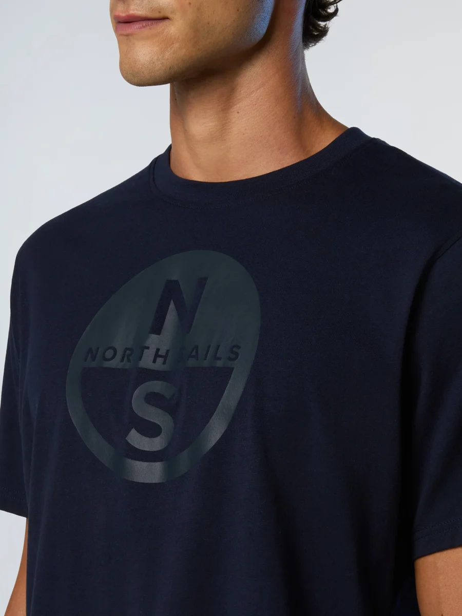 North Sails T-shirt maglia maglietta BIG LOGO cotone BIO navy blu 693009 - immagine 6