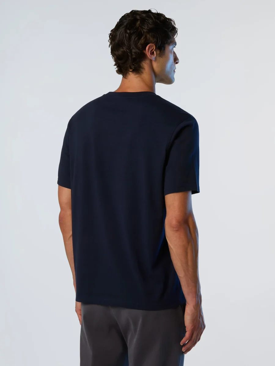 North Sails T-shirt maglia maglietta BIG LOGO cotone BIO navy blu 693009 - immagine 3