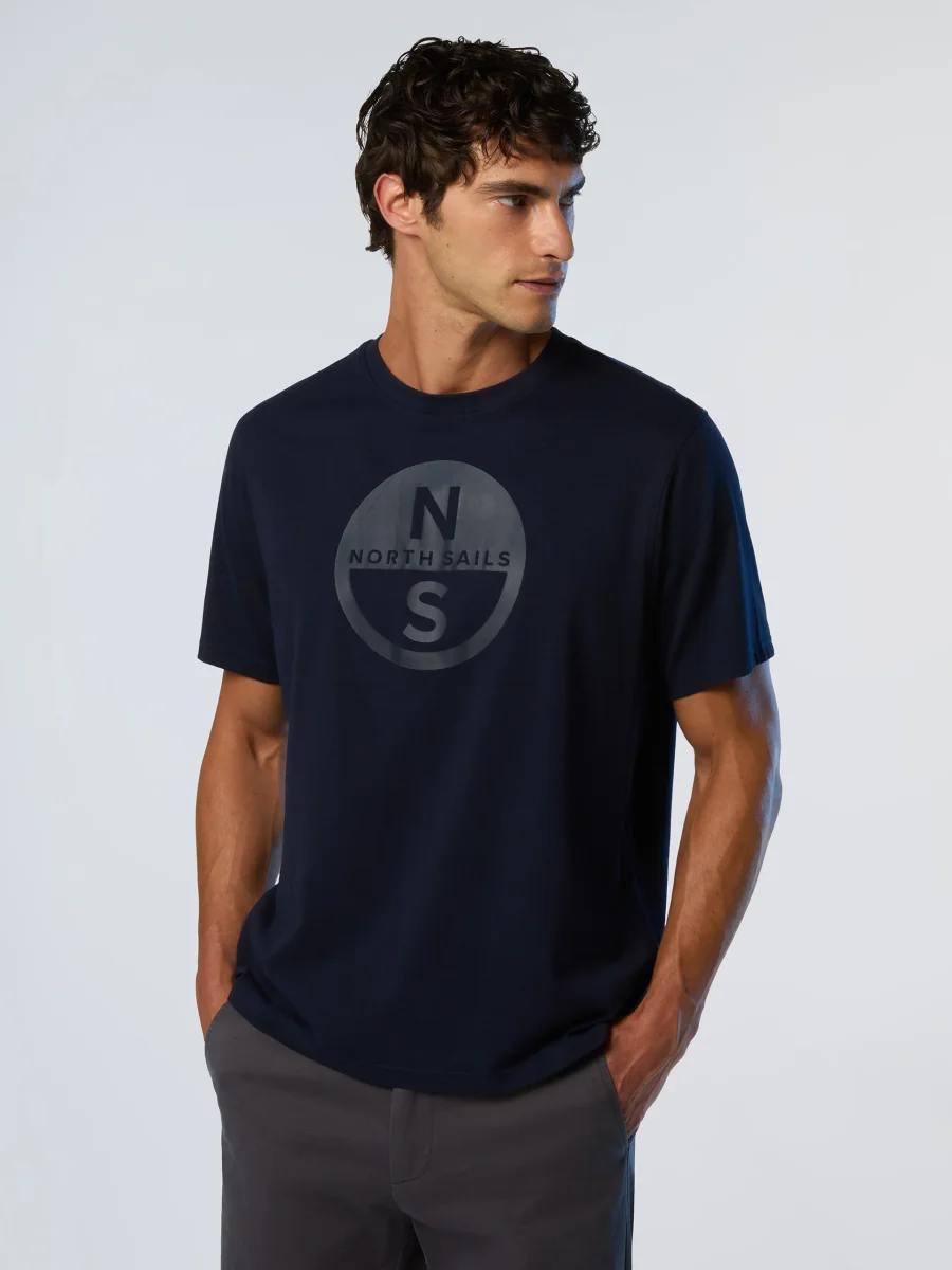 North Sails T-shirt maglia maglietta BIG LOGO cotone BIO navy blu 693009