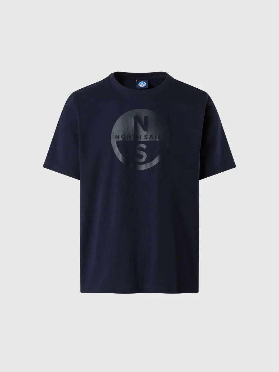 North Sails T-shirt maglia maglietta BIG LOGO cotone BIO navy blu 693009 - immagine 7