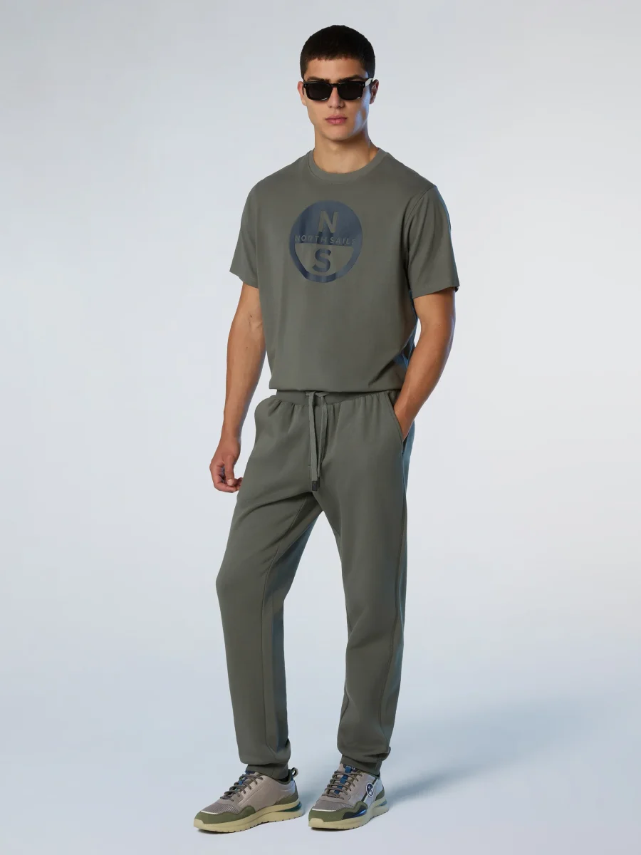 North Sails T-shirt maglia maglietta BIG LOGO cotone BIO city grigio 693009 - immagine 4