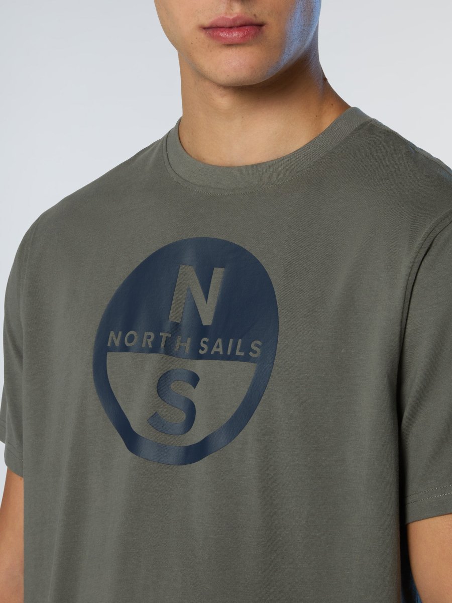 North Sails T-shirt maglia maglietta BIG LOGO cotone BIO city grigio 693009 - immagine 5