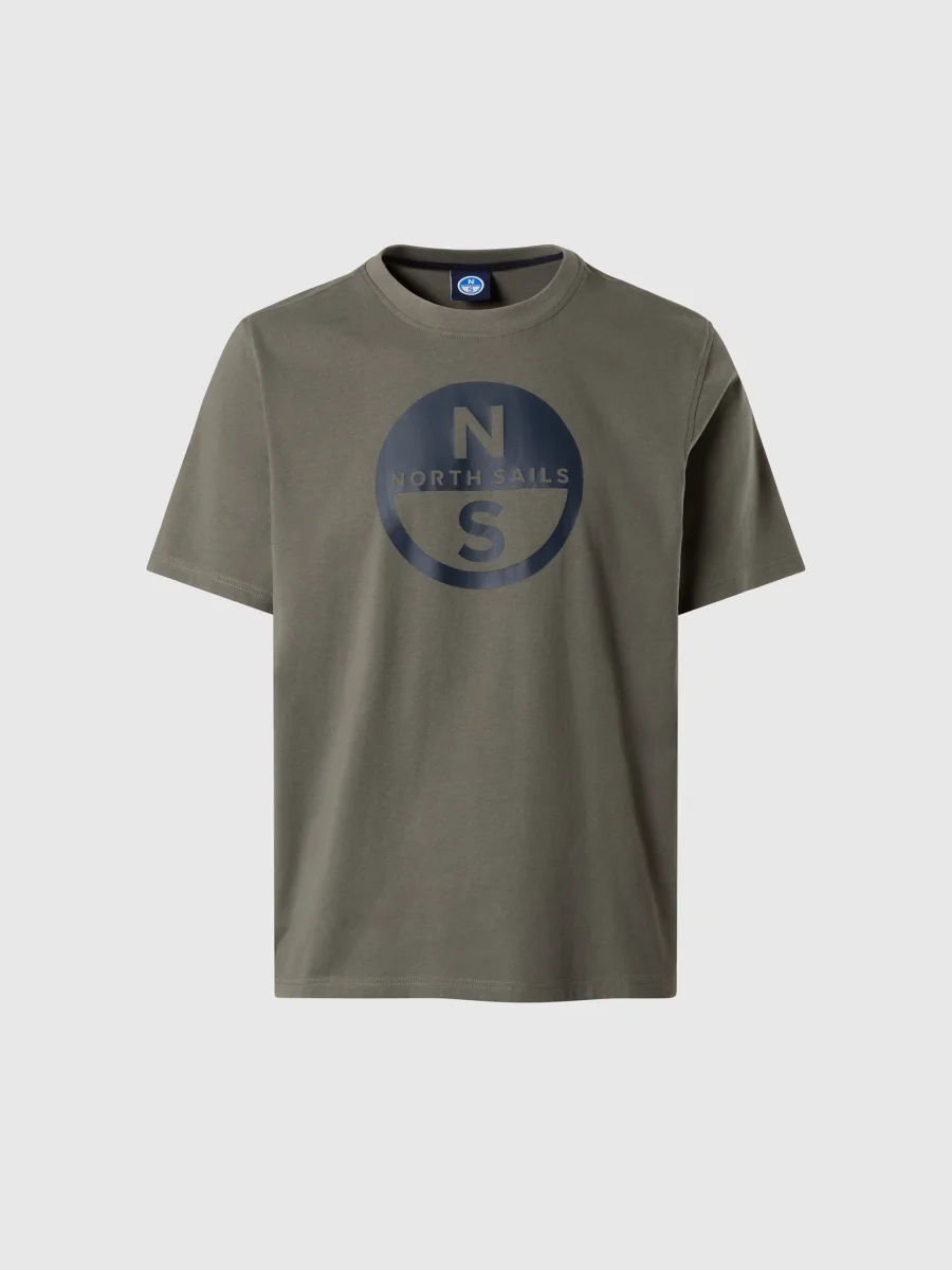 North Sails T-shirt maglia maglietta BIG LOGO cotone BIO city grigio 693009 - immagine 7
