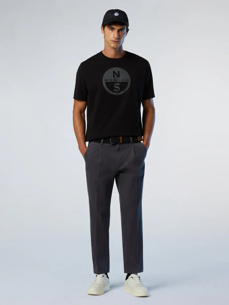 North Sails T-shirt maglia maglietta BIG LOGO cotone BIO nero 693009 - immagine 4