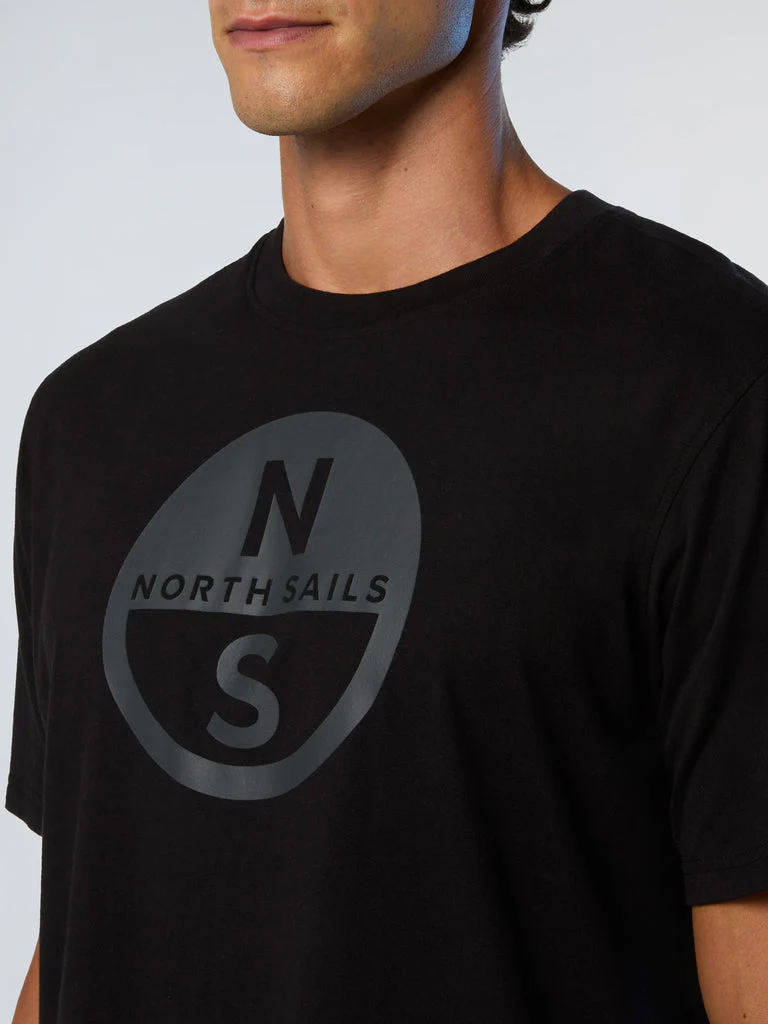 North Sails T-shirt maglia maglietta BIG LOGO cotone BIO nero 693009 - immagine 3