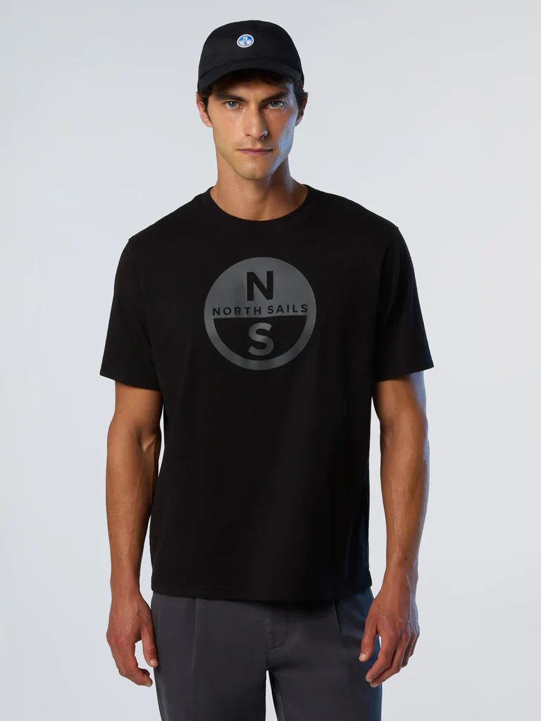 North Sails T-shirt maglia maglietta BIG LOGO cotone BIO nero 693009 - immagine 7