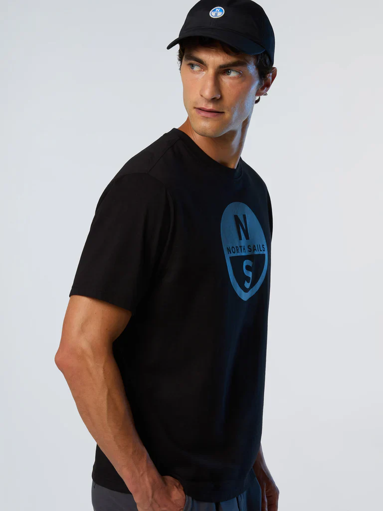 North Sails T-shirt maglia maglietta BIG LOGO cotone BIO nero 693009 - immagine 6