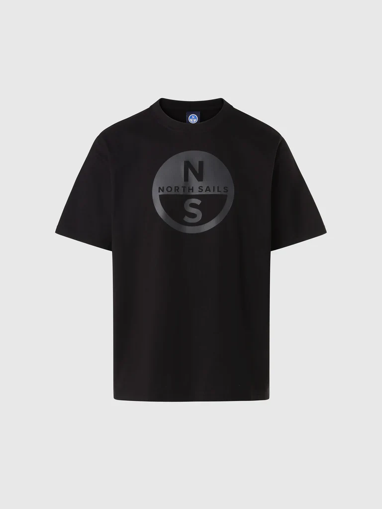 North Sails T-shirt maglia maglietta BIG LOGO cotone BIO nero 693009 - immagine 8