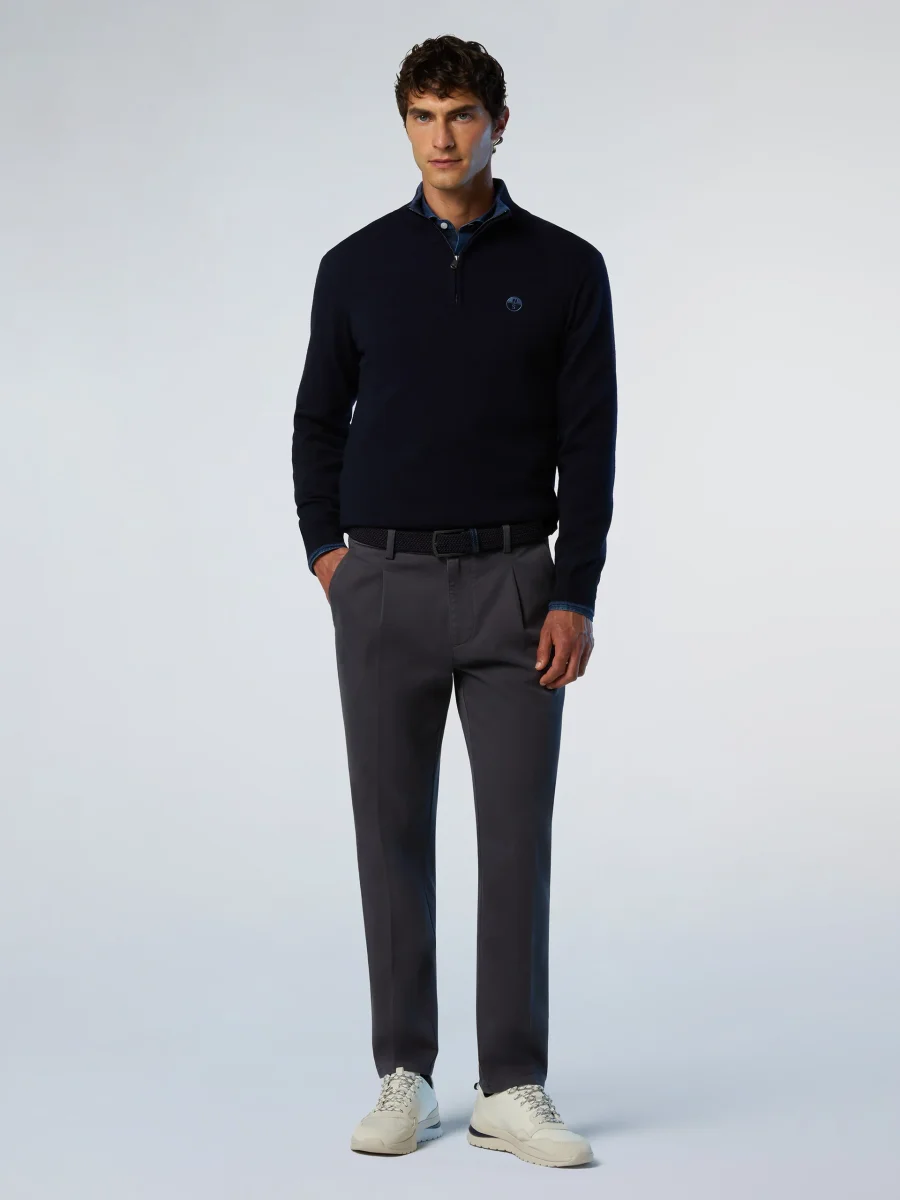 North Sails maglione misto cashmere MEZZA ZIP manica lunga finezza 12 navy blu 699148 - immagine 4