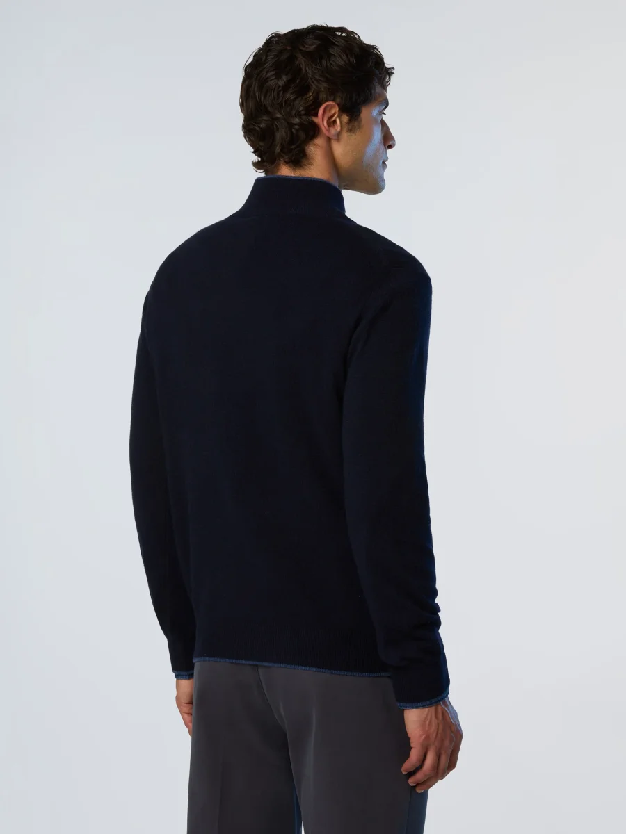 North Sails maglione misto cashmere MEZZA ZIP manica lunga finezza 12 navy blu 699148 - immagine 5