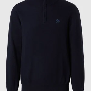 North Sails maglione misto cashmere MEZZA ZIP manica lunga finezza 12 navy blu 699148