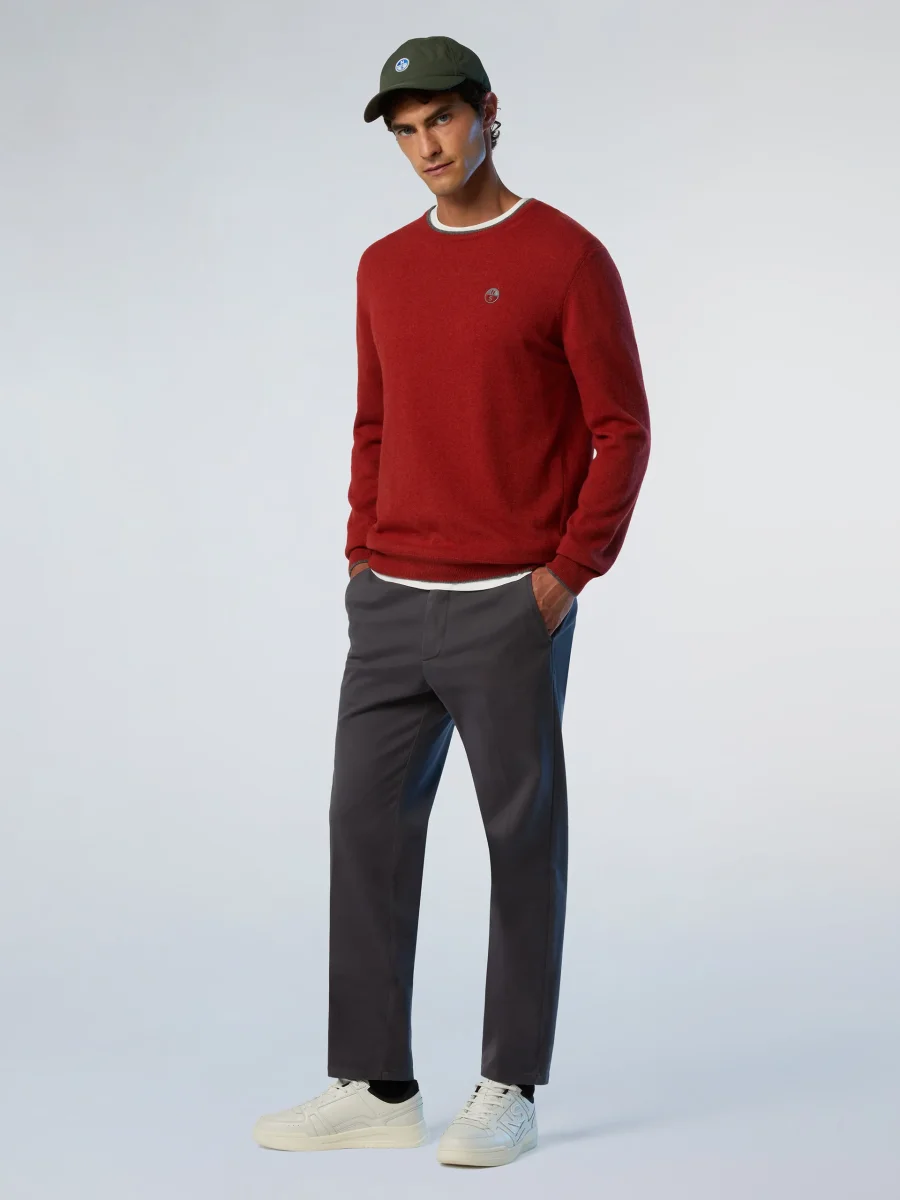 North Sails maglione misto cashmere GIROCOLLO LOGO ricamo finezza 12 699775 ruggine - immagine 7