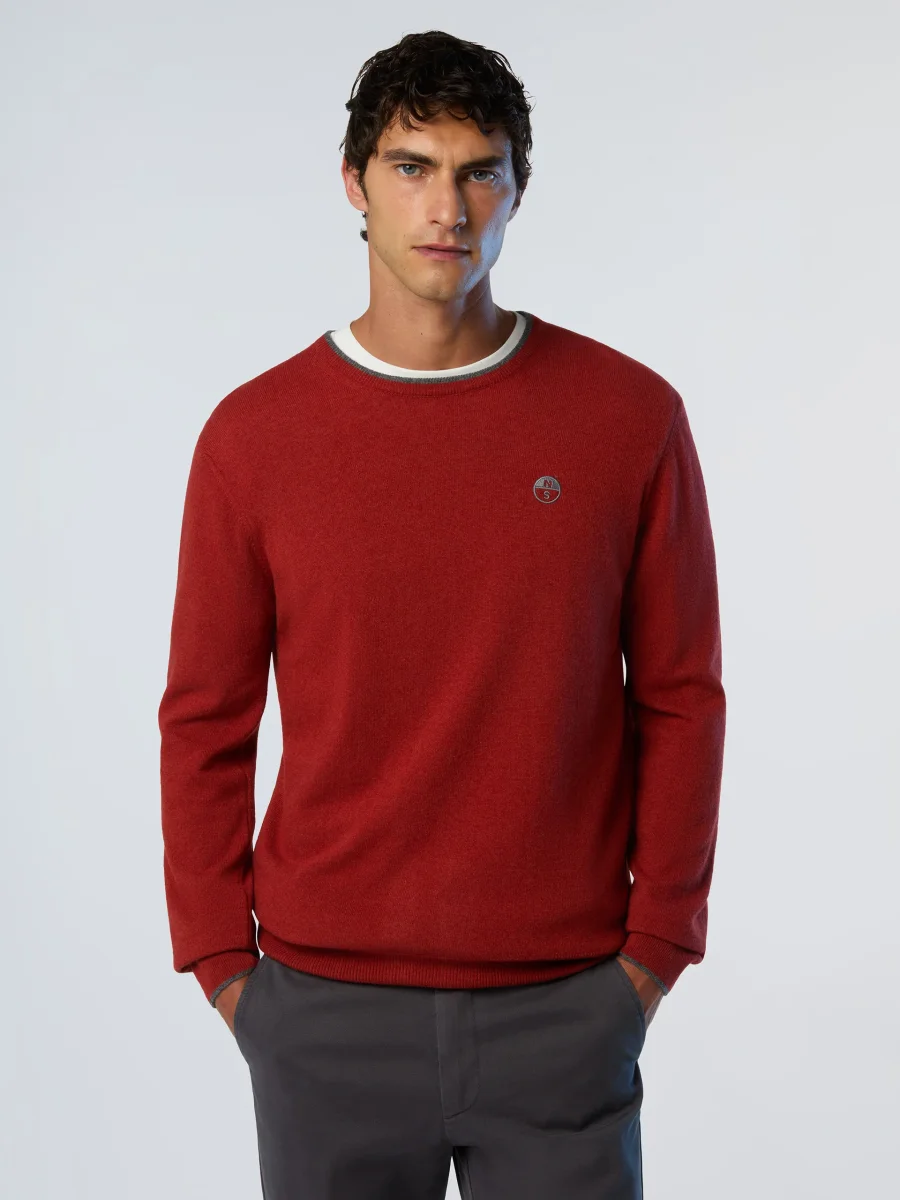 North Sails maglione misto cashmere GIROCOLLO LOGO ricamo finezza 12 699775 ruggine - immagine 6