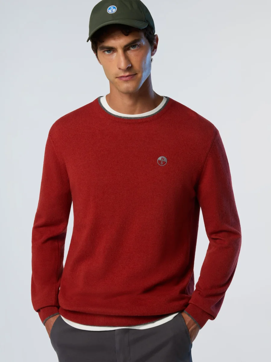 North Sails maglione misto cashmere GIROCOLLO LOGO ricamo finezza 12 699775 ruggine - immagine 3