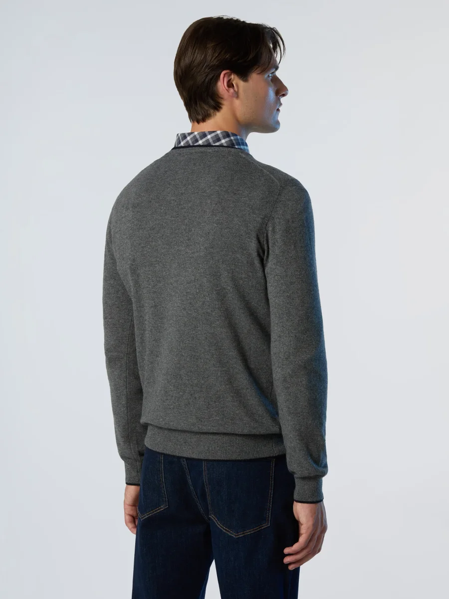 North Sails maglione misto cashmere GIROCOLLO LOGO ricamo finezza 12 699775 grigio - immagine 4