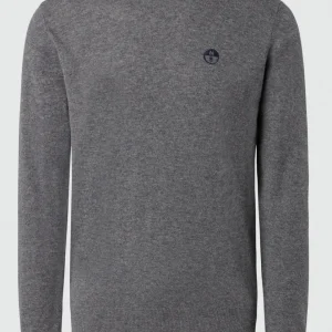 North Sails maglione misto cashmere GIROCOLLO LOGO ricamo finezza 12 699775 grigio