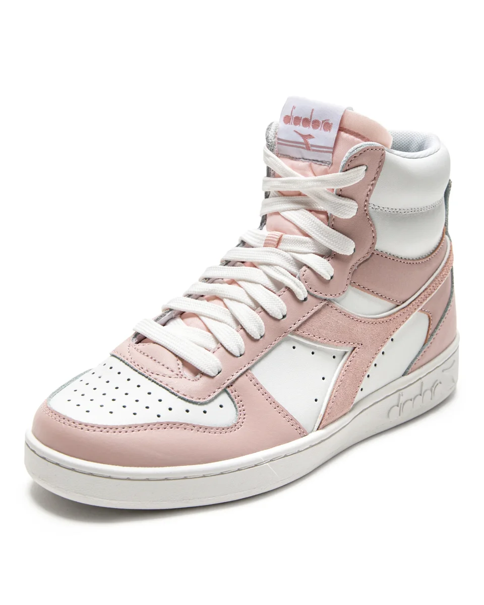 Diadora Sneakers Alta Magic Basket Pelle Rosa - immagine 3