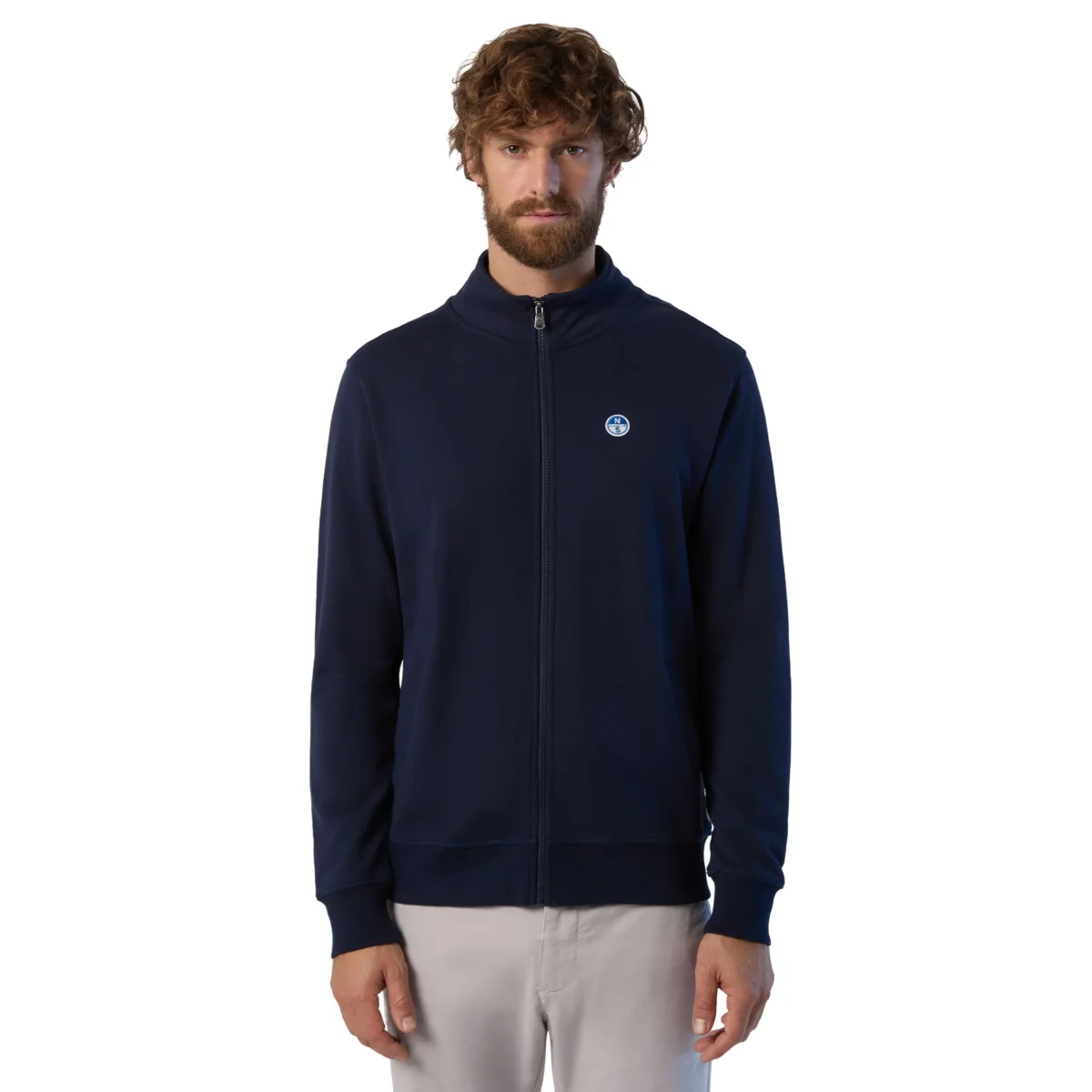 North Sails Felpa manica lunga BASIC FULL ZIP SWEATSHIRT blu navy 691221 - immagine 7