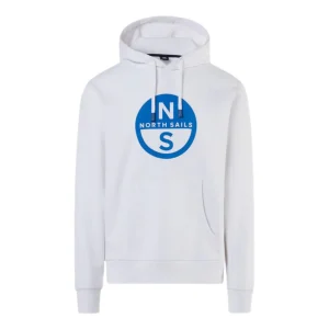 North Sails Felpa manica lunga girocollo Hoodie SWEATSHIRT Big Logo 691223 bianco