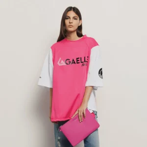 Gaelle T-Shirt oversize triacetato trilux pesante fucsia street college