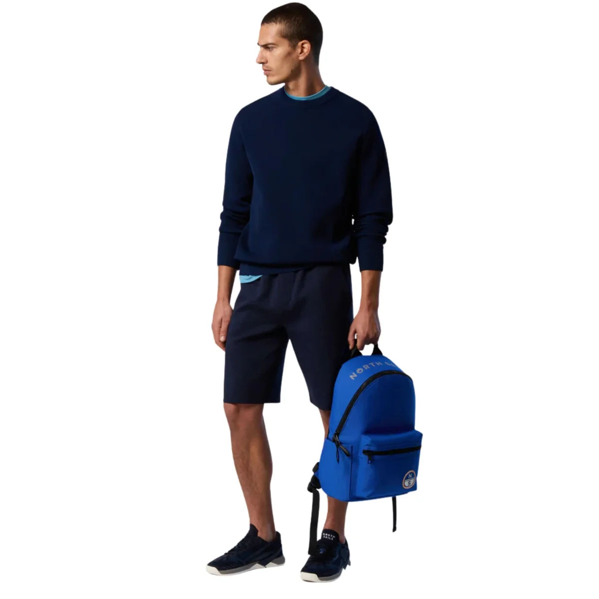 North Sails zaino core 28x13x43 cm canvas di cotone spalmato porta pc laptop 631042 blu - immagine 3