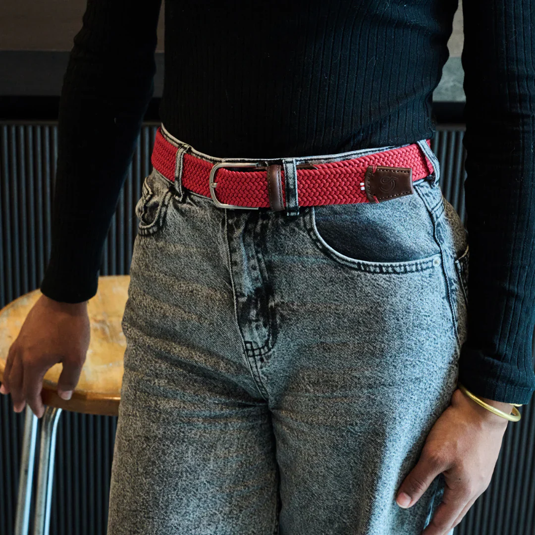 La Boucle cintura intrecciata con fibbia in metallo premium box regalo Losanna rosso - immagine 7