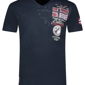 Geographical Norway Maglia Manica Corta Blu Uomo