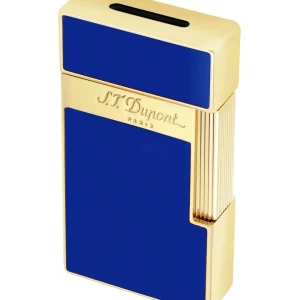 S.t.dupont accendino Biggy Potente Fiamma Torcia Laccato Blu e Oro - 025005