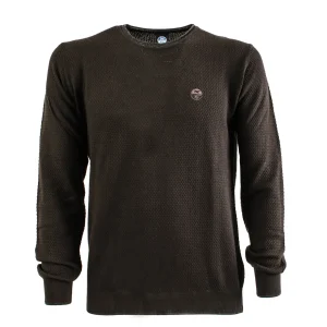 North Sails Maglia Girocollo in Cotone Marrone