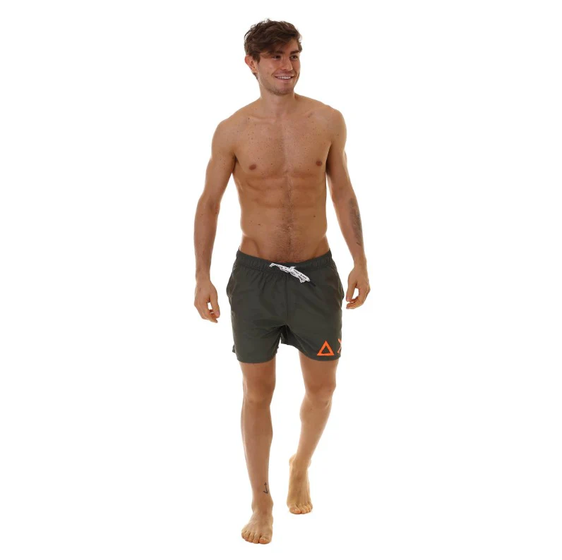 Sun68 Costume da Bagno Solid Big Logo Verde Militare H19102 - immagine 5