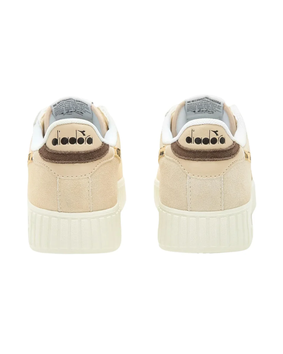 Diadora Sneakers Game Step Suede Animalier Bianco in Pelle Scamosciata - immagine 4