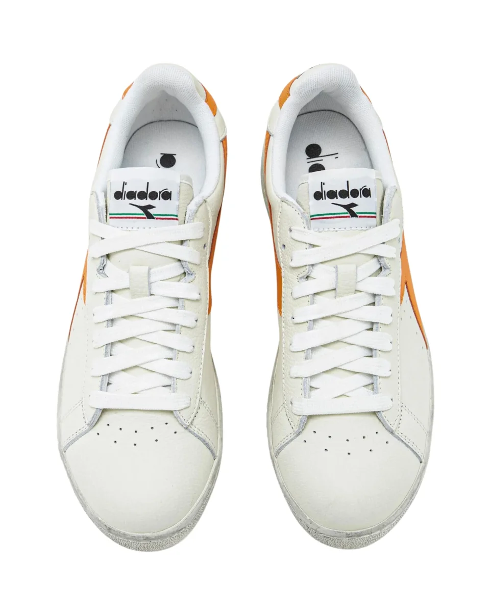 Diadora Sneakers Game L Low Fluo Waxed Pelle Bianco - immagine 4