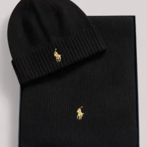 ACCESSORI UNISEX KIT BERRETTO E SCIARPA MERINOS NERO