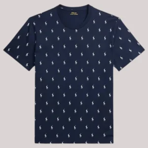 T-SHIRT UOMO LOGO ALL OVER IN COTONE NAVY
