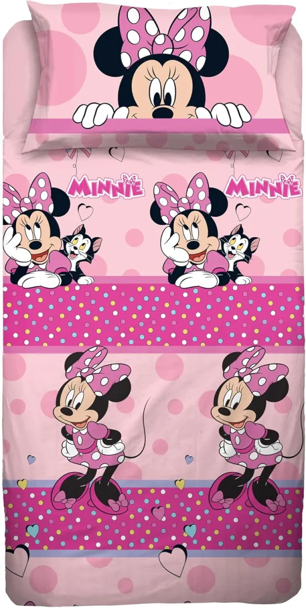 DISNEY Minnie Completo Letto lenzuola Singolo in Cotone lenzuola federe PRODOTTO UFFICIALE