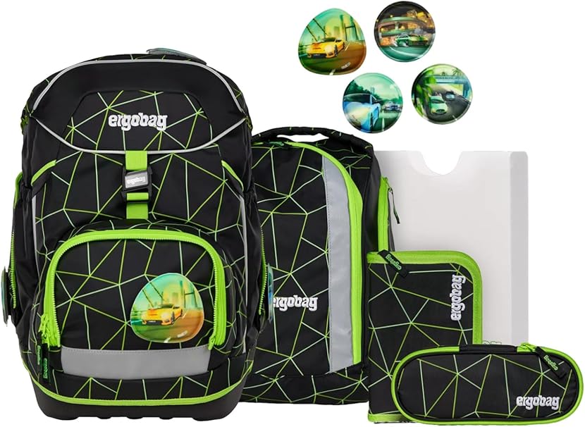 Ergobag PACK SET zaino portapenne Ergonomico Eco Resistente Acqua Sporco Race