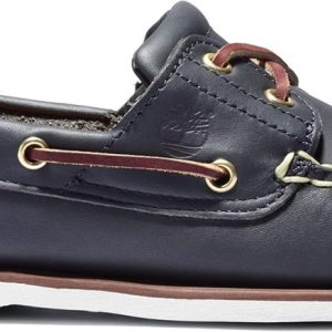 Timberland Scarpa da Barca Uomo Classic 2-Eye Tomaia in Pelle Blu Scuro