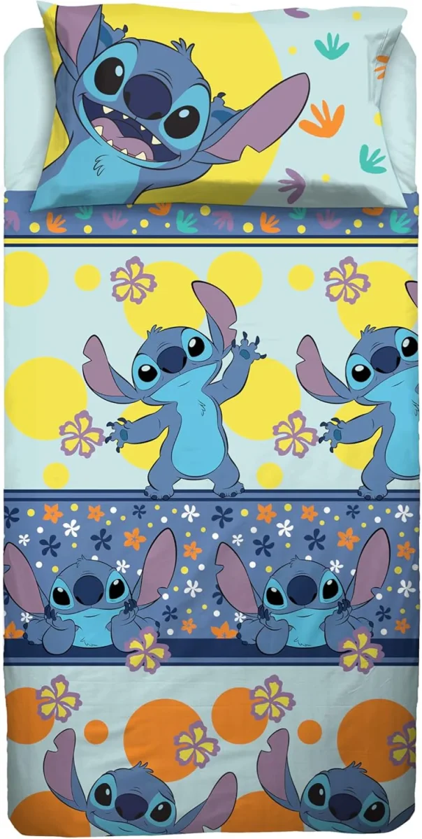 DISNEY Stitch Completo Letto lenzuola Singolo in Cotone lenzuola federe PRODOTTO UFFICIALE
